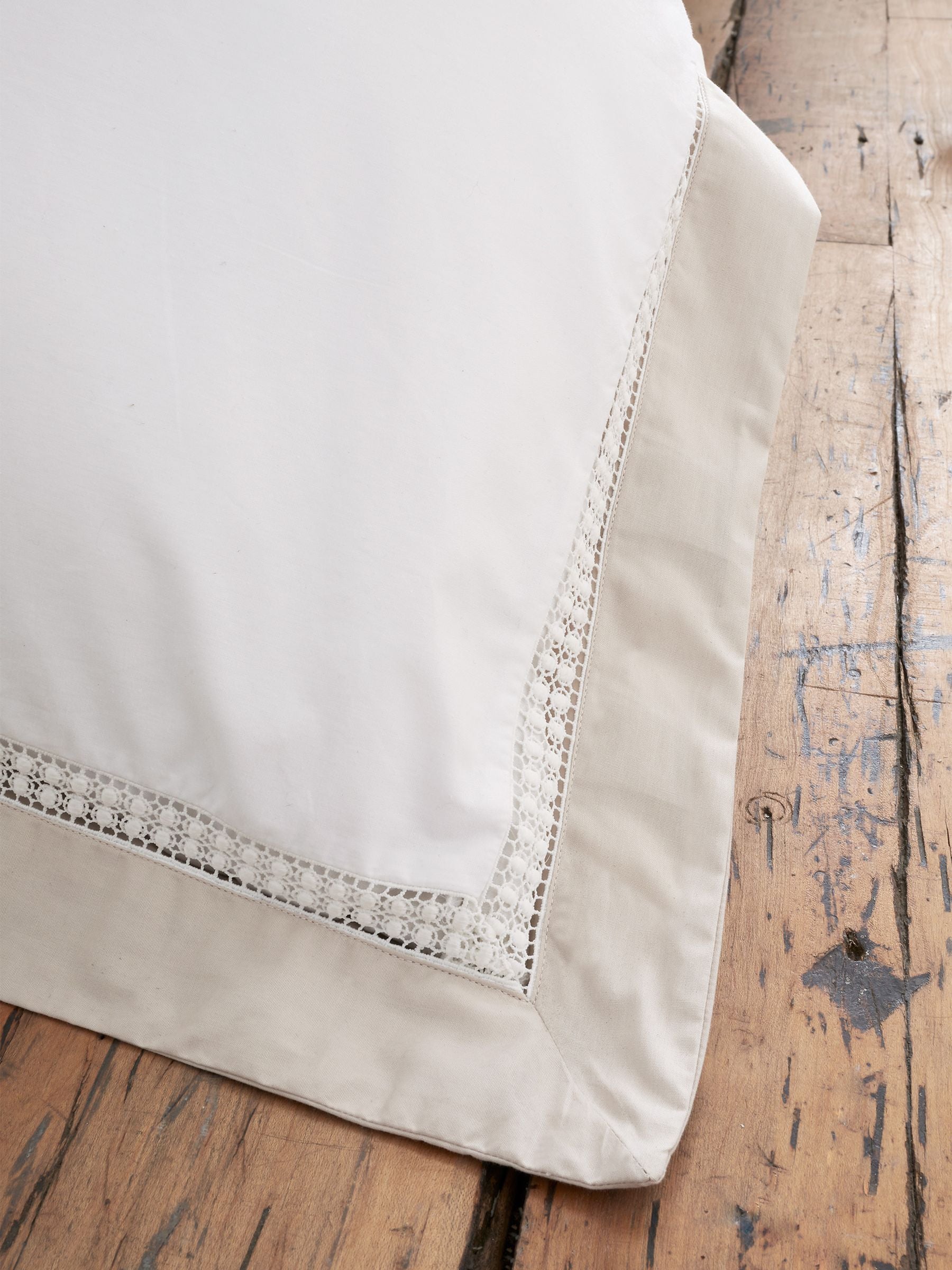 Bianca white oxford lace duvet cover set - British product
