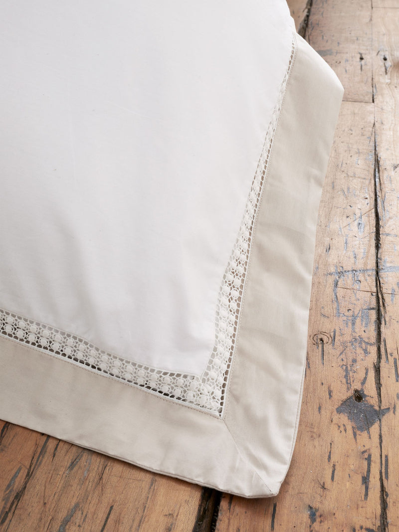 Bianca white oxford lace duvet cover set - British product