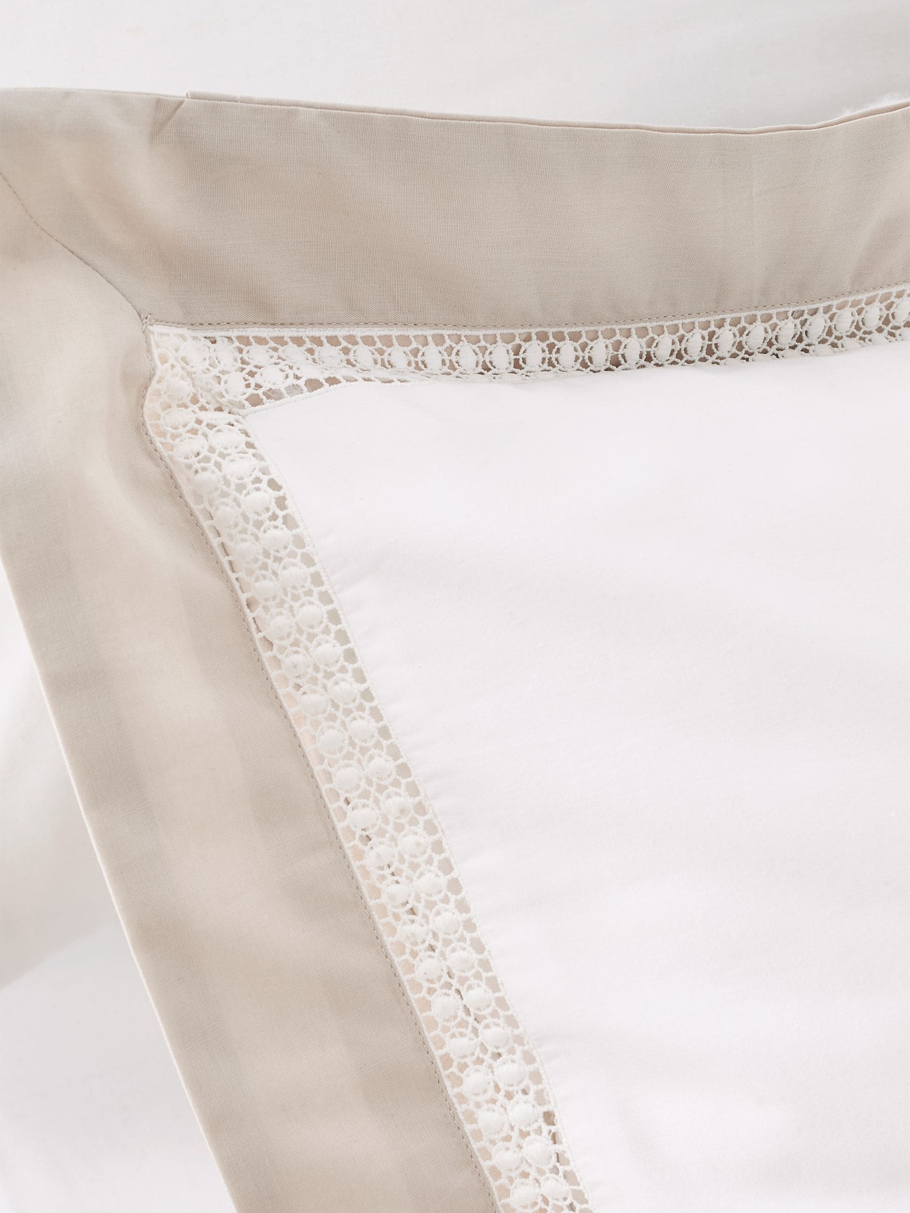 Bianca white oxford lace duvet cover set - British product