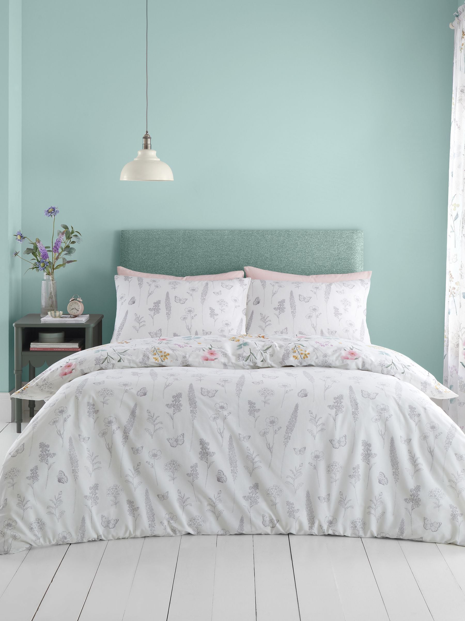 Catherine Lansfield floral reversible duvet cover set - British product