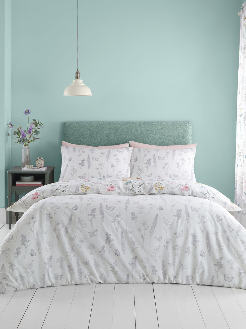 Catherine Lansfield floral reversible duvet cover set - British product