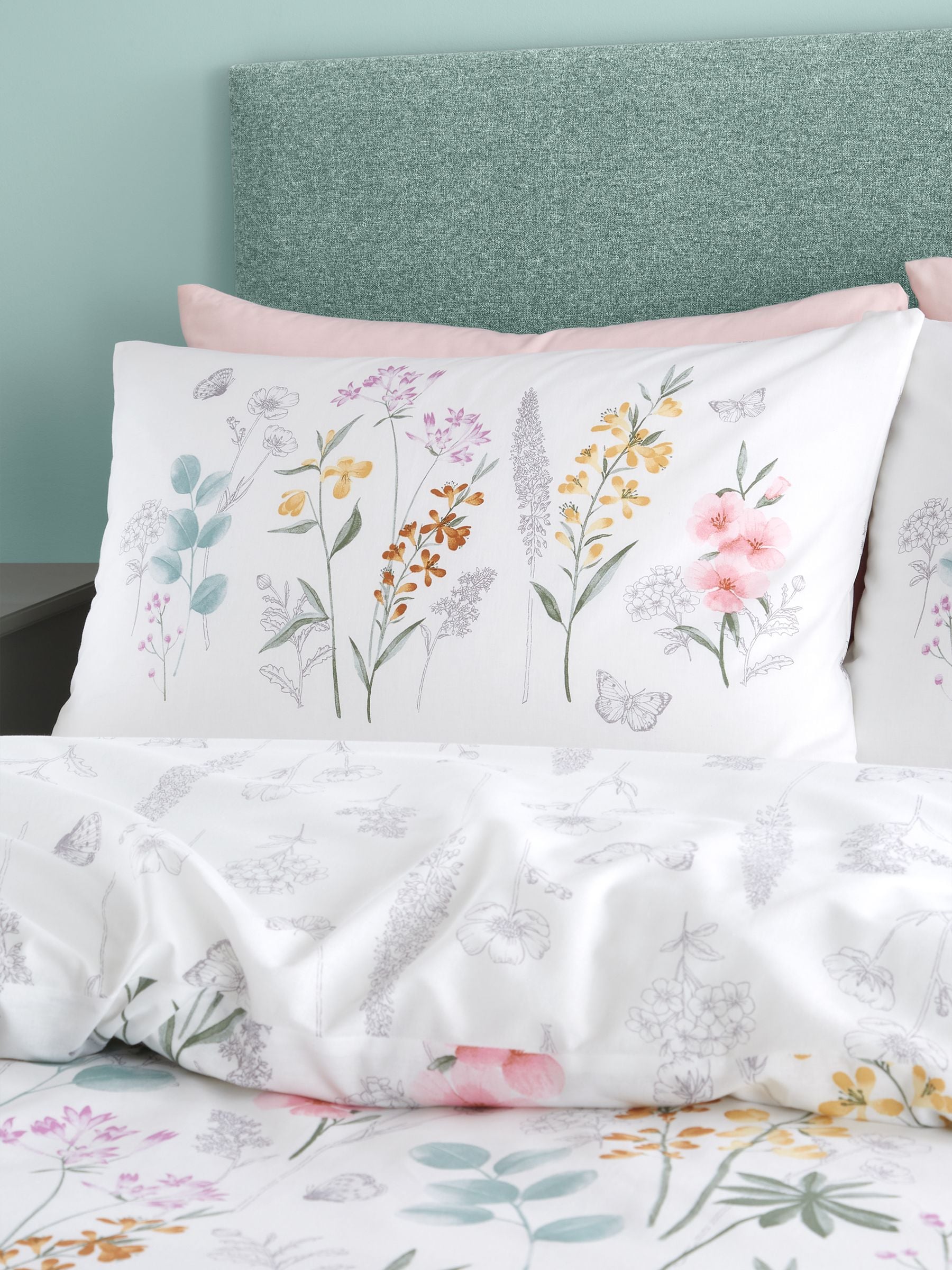 Catherine Lansfield floral reversible duvet cover set - British product