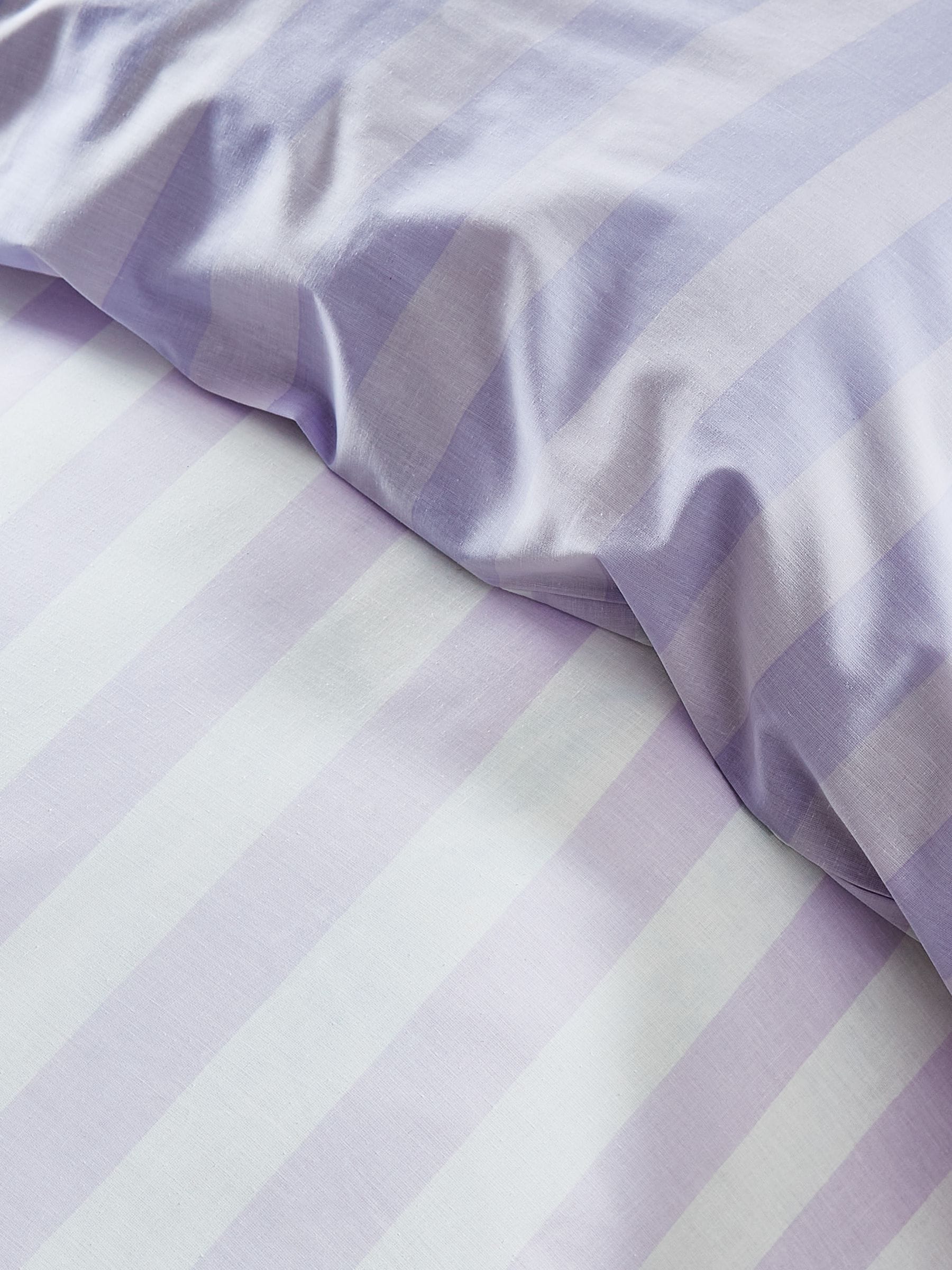 Sassy B Lilac Stripe Tease duvet cover and pillowcase set (British brand)
