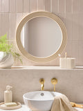 Natural Resin Ribbed Round Wall Mirror