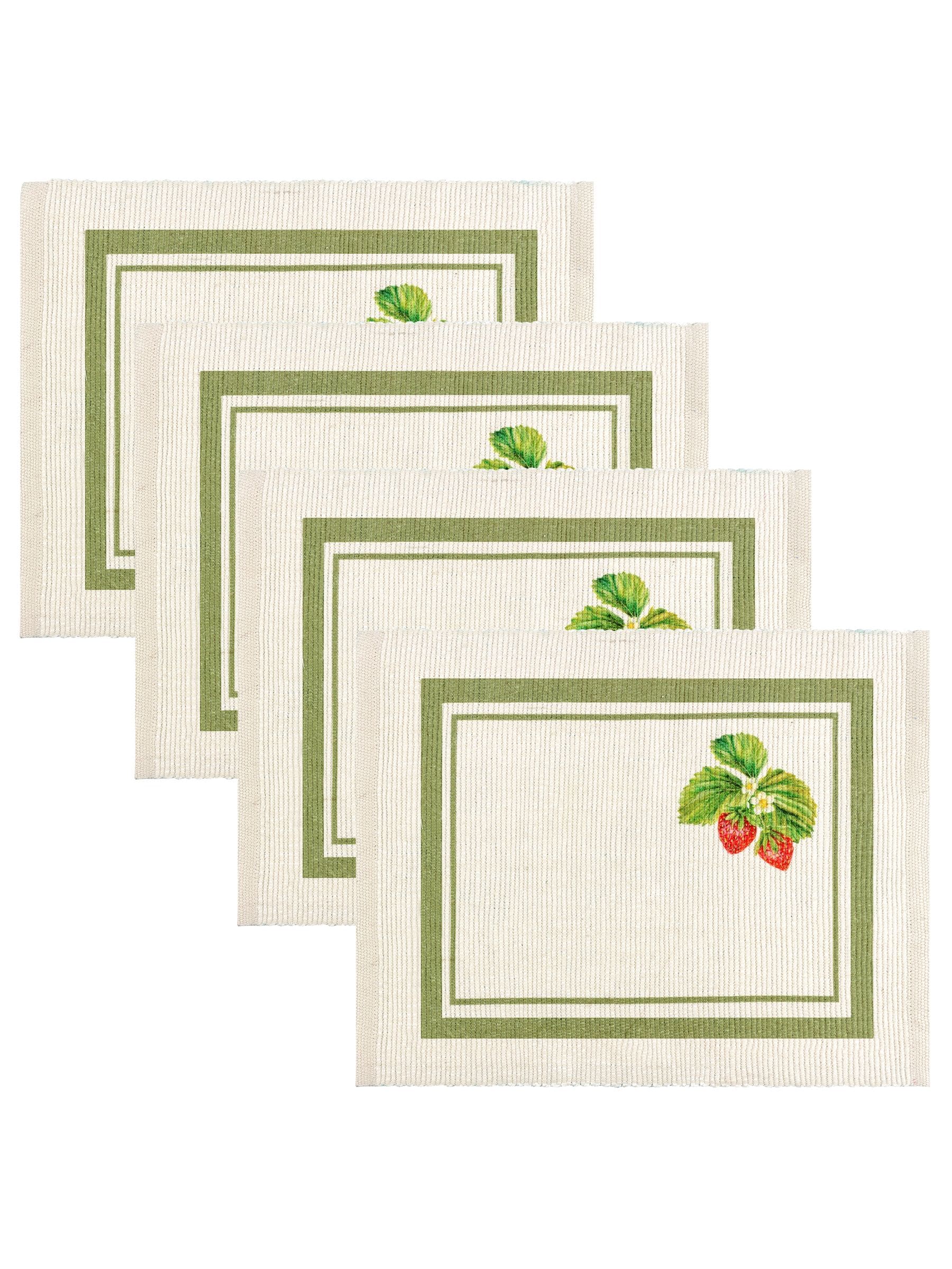 Evans Lichfield Green Strawberry placemats 46x36cm - British product