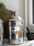 Silver Vintage Metallic Sugar Storage Tin with Pull Lid