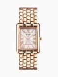 Ladies Rose Gold Tone Rectangular Stainless Steel Bracelet Watch 26mm