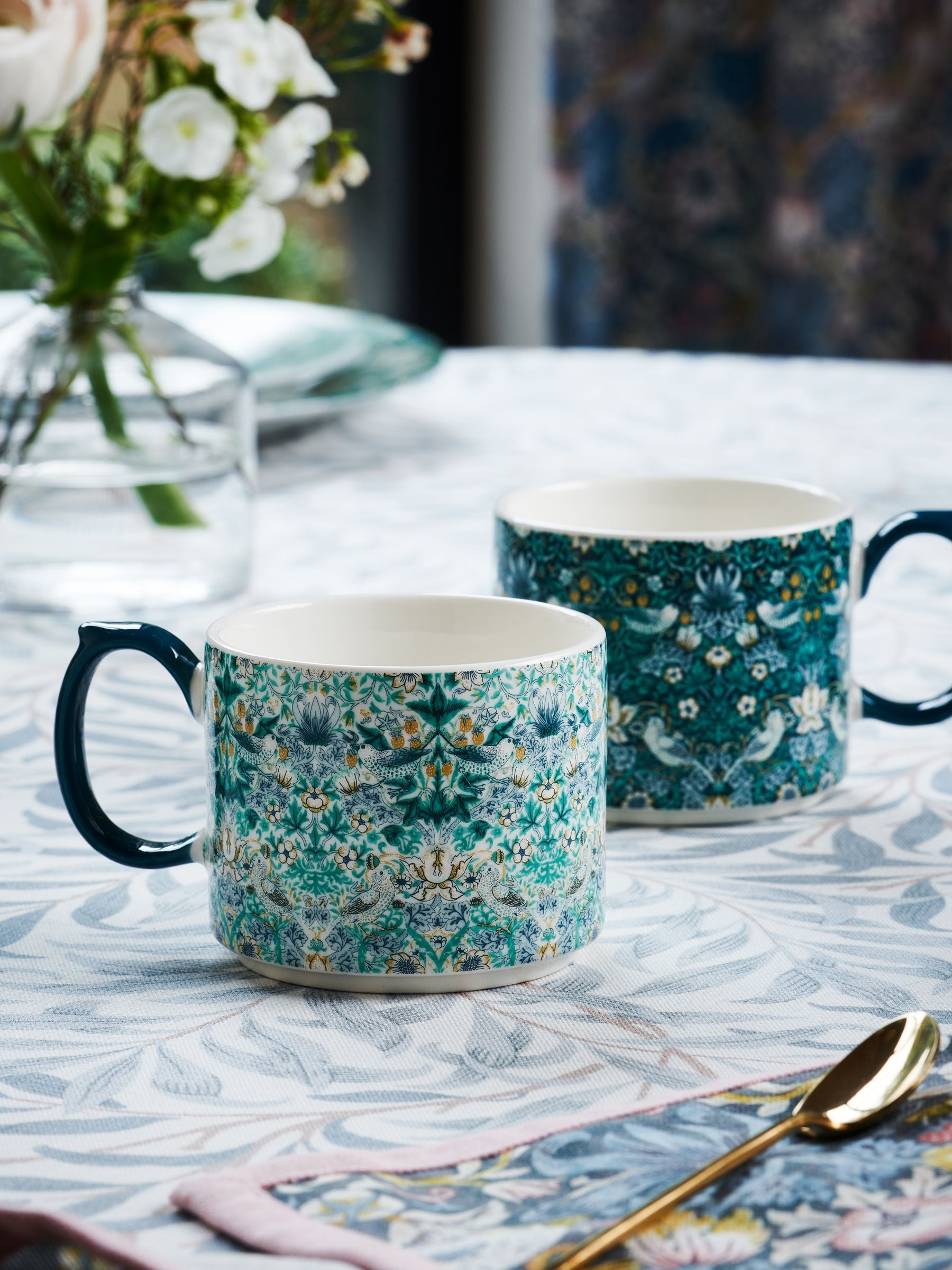 Clarke and Clarke Strawberry Thief mugs set of 2 - British product
