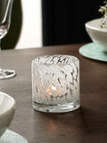 Nina Campbell white confetti glass tea light candle holder, imported from the UK