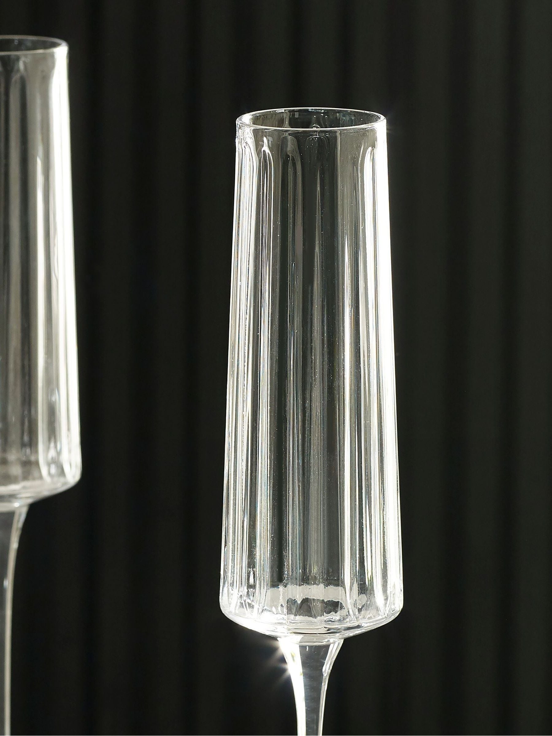 Clear Collins champagne flutes set of 4 (British brand)