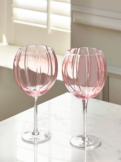 Sett med 2 rosa Ottilie Gin-glass
