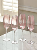 Set of 4 Pink Ottilie Champagne Flute Glasses