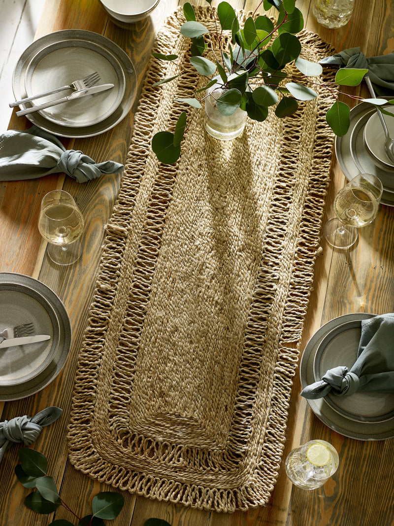 Natural jute kitchen table runner 110cm x 40cm, imported from the UK
