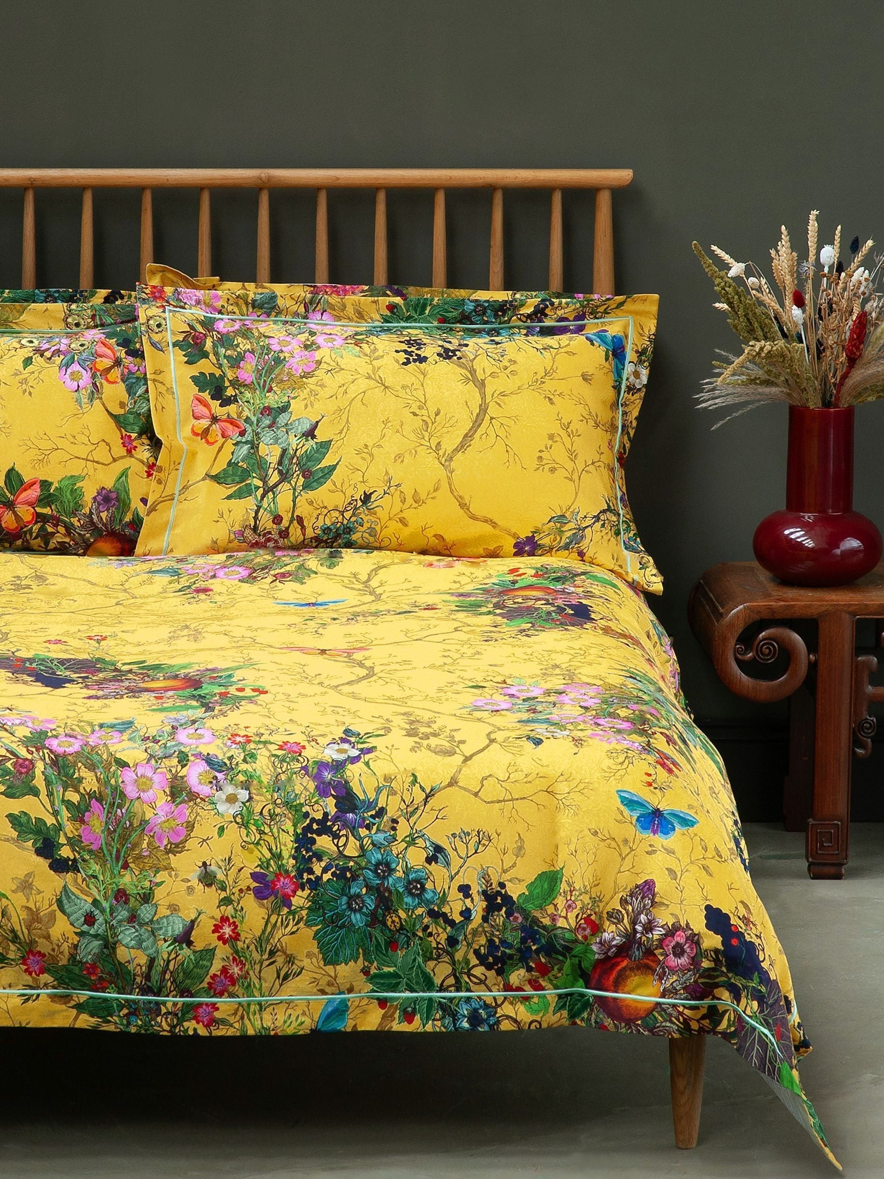 Timorous Beasties Yellow Bloomsbury Garden bed set (British brand)