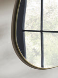 Gold pebble round bathroom wall mirror 62cm x 43.5cm - British product