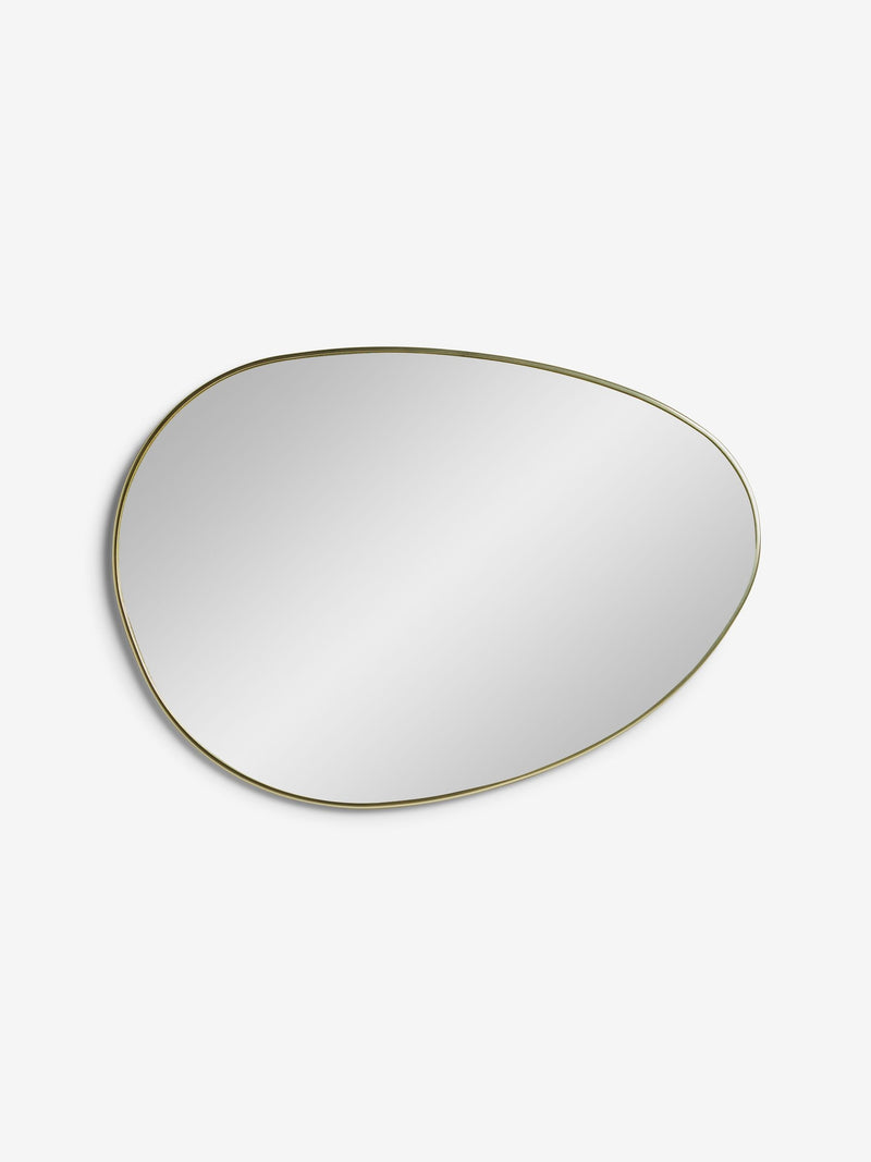 Gold pebble round bathroom wall mirror 62cm x 43.5cm - British product