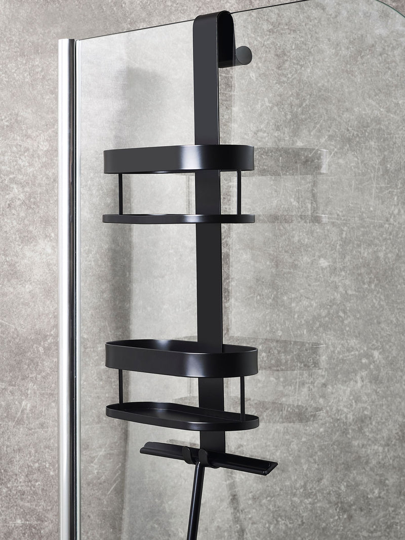 Black Shower Caddy with Wiper