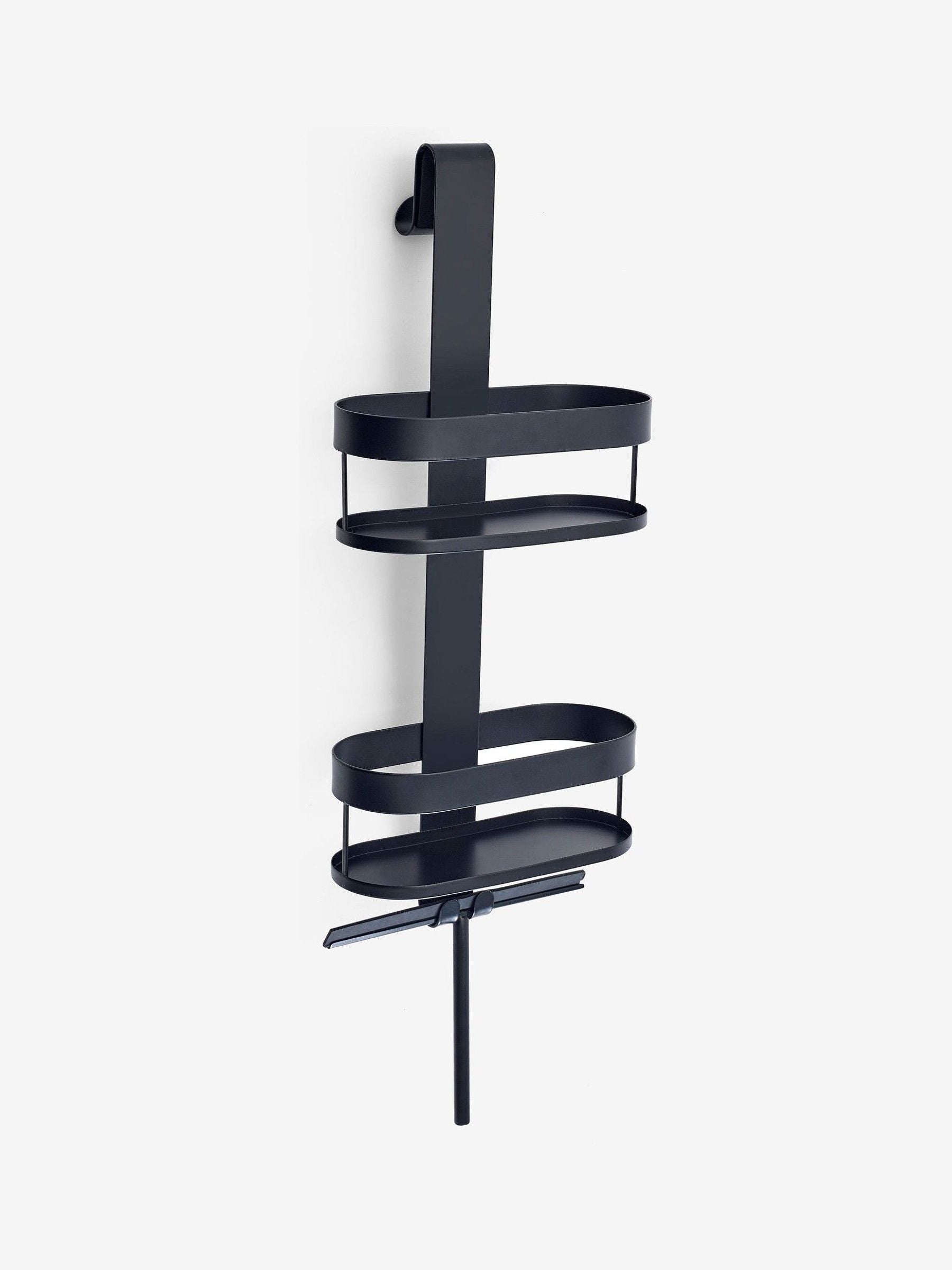 Black Shower Caddy with Wiper