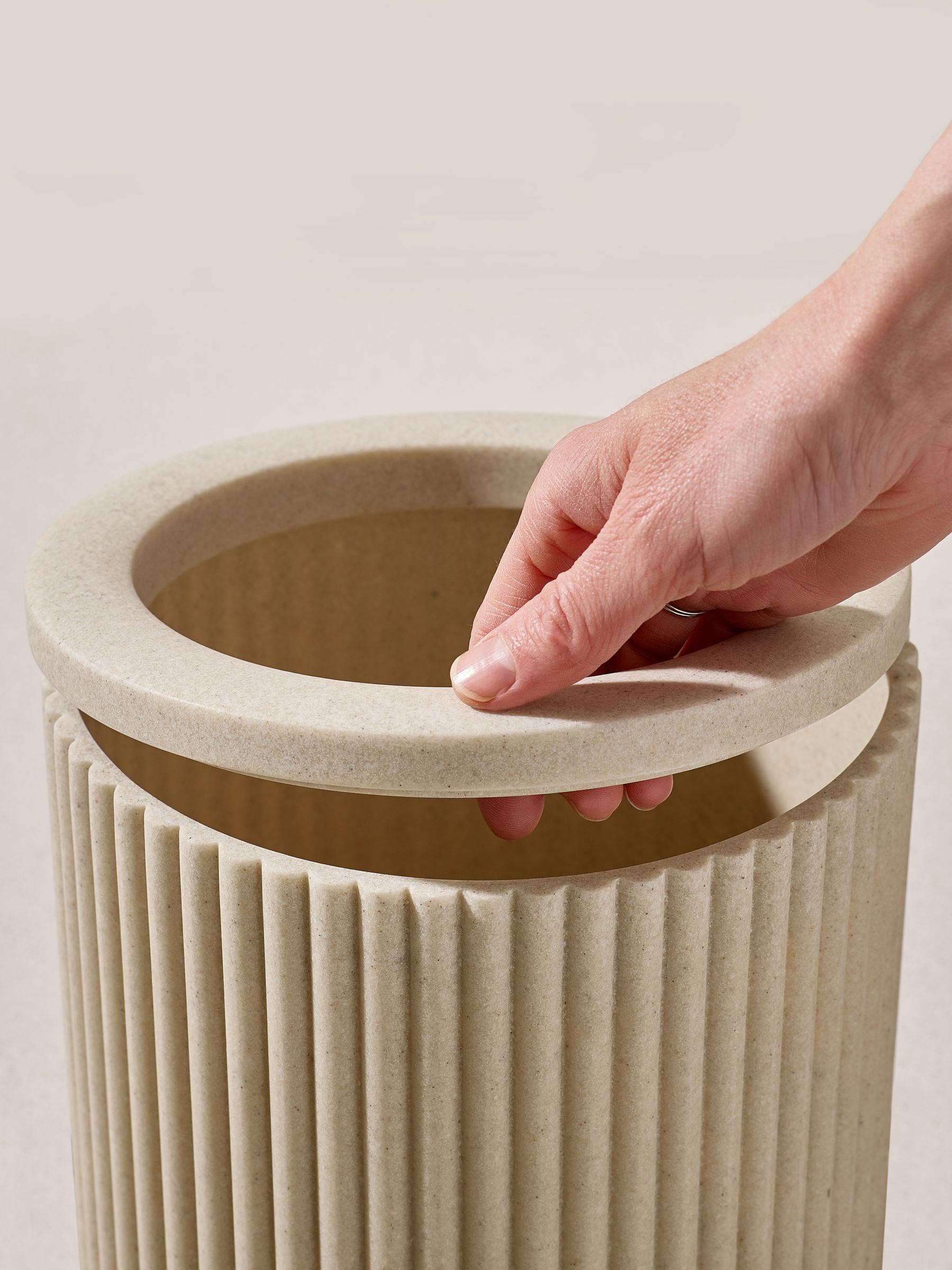 Natural Resin Ribbed Bin