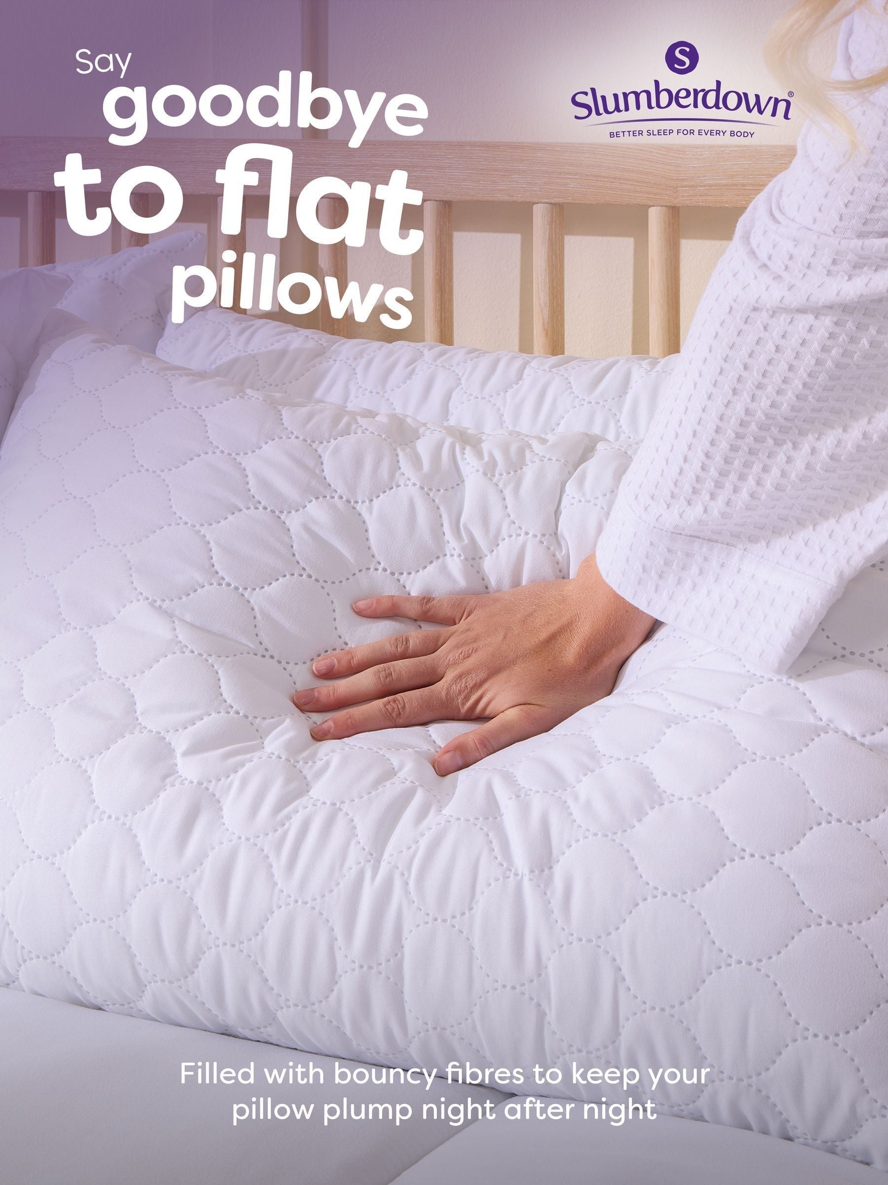 Slumberdown firm side sleeper rebound white pillows 2 pack (British brand)
