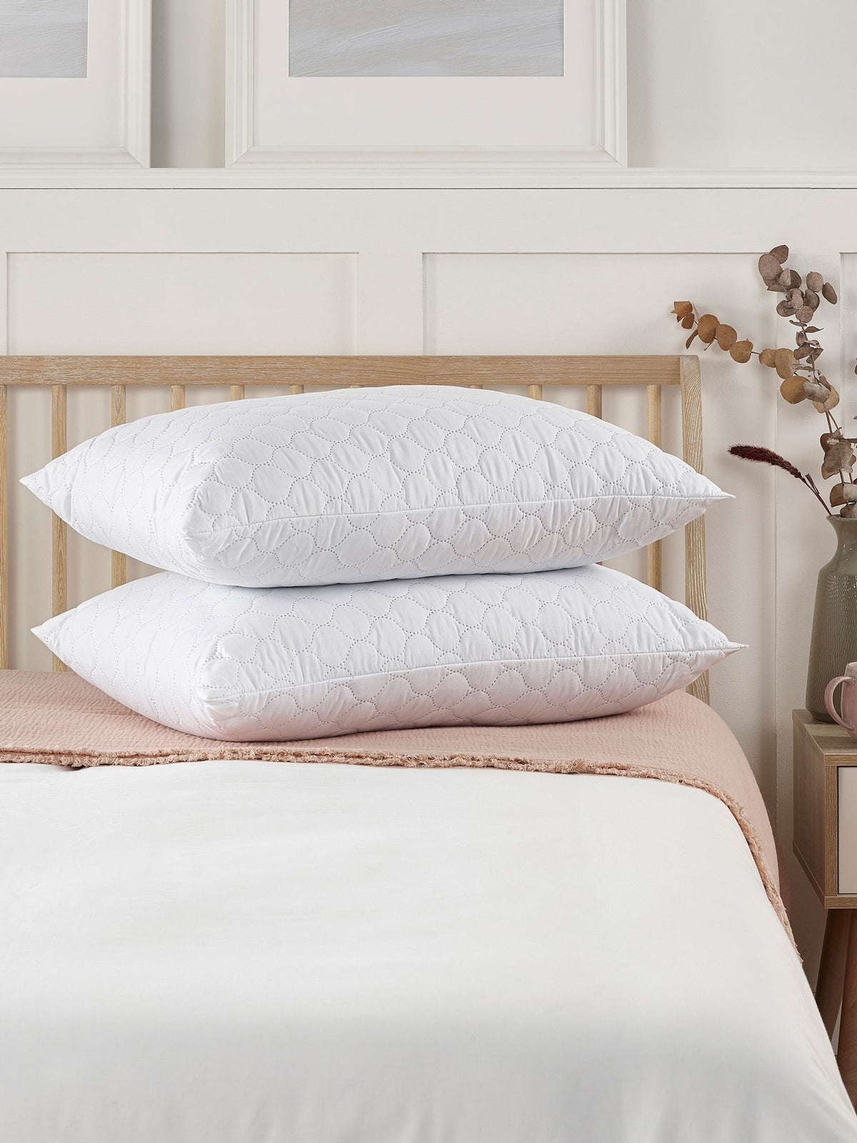Slumberdown firm side sleeper rebound white pillows 2 pack (British brand)