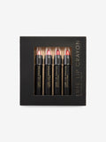 Luxe lip crayon set with four metallic shades (British brand)