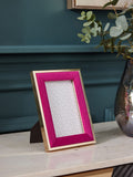 Pink velvet photo frame, imported from the UK