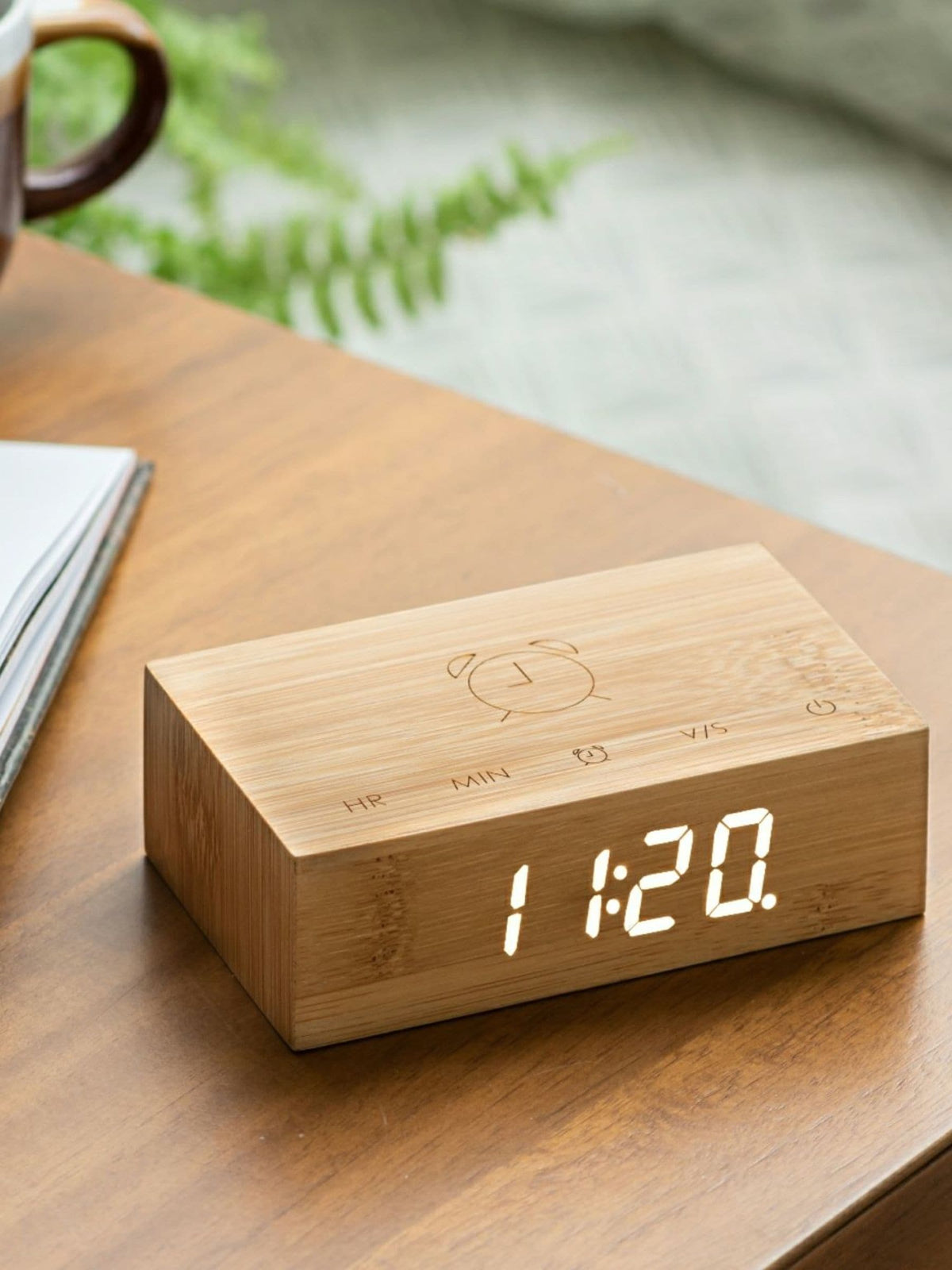 Gingko Wooden Flip Click Alarm Clock