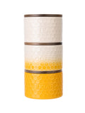 Kitchen Pantry Gold Set of 3 Stacking Storage Jars