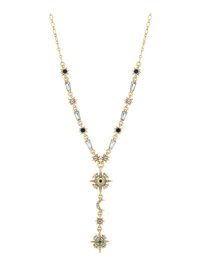 Mood Gold Tone Multi Coloured Fine Celestial Y Necklace
