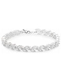 Silver Plated Cubic Zirconia Multi Navette Bracelet