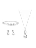 Jon Richard Silver Tone Crystal Infinity Jewellery Set in a Gift Box