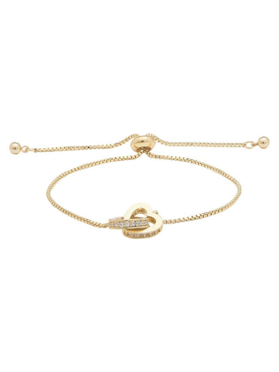 Gold Tone Interlinked Heart Toggle Bracelet