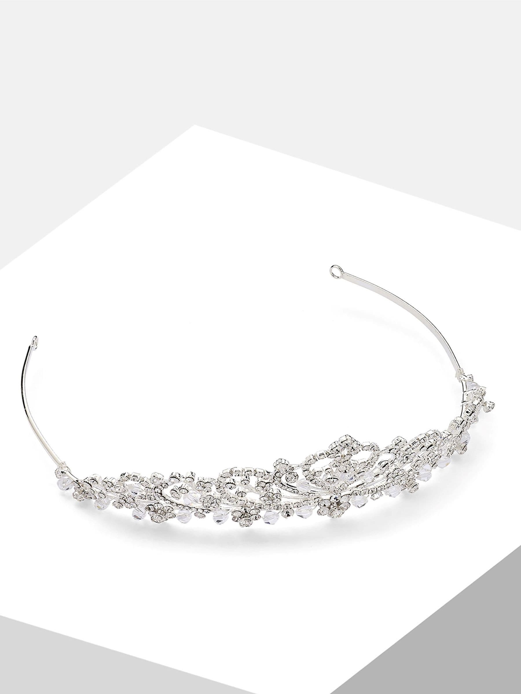 Jon Richard silver tone bridal diamante tiara (British brand)
