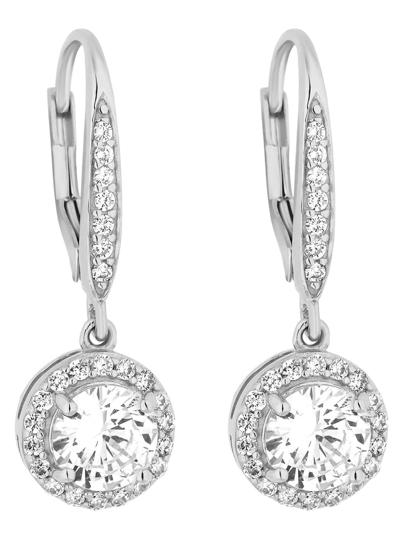 Simply Silver Clara drop earrings sterling silver cubic zirconia (British brand)