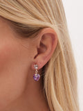 Jon Richard pink rose gold plated heart drop earrings, UK version