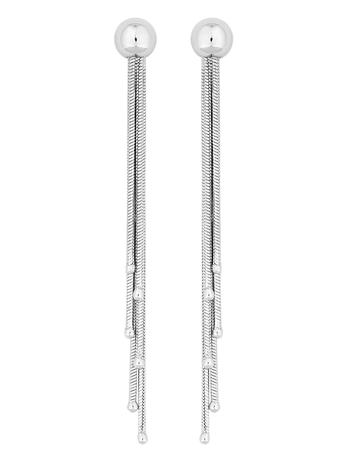 Simply Silver Sterling Silver 925 Slinky Multi Strand Tassel Drop Earrings