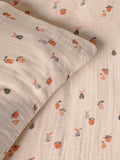 Natural Peach Crinkle Muslin duvet cover set, imported from the UK