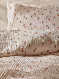 Natural Peach Crinkle Muslin duvet cover set, imported from the UK