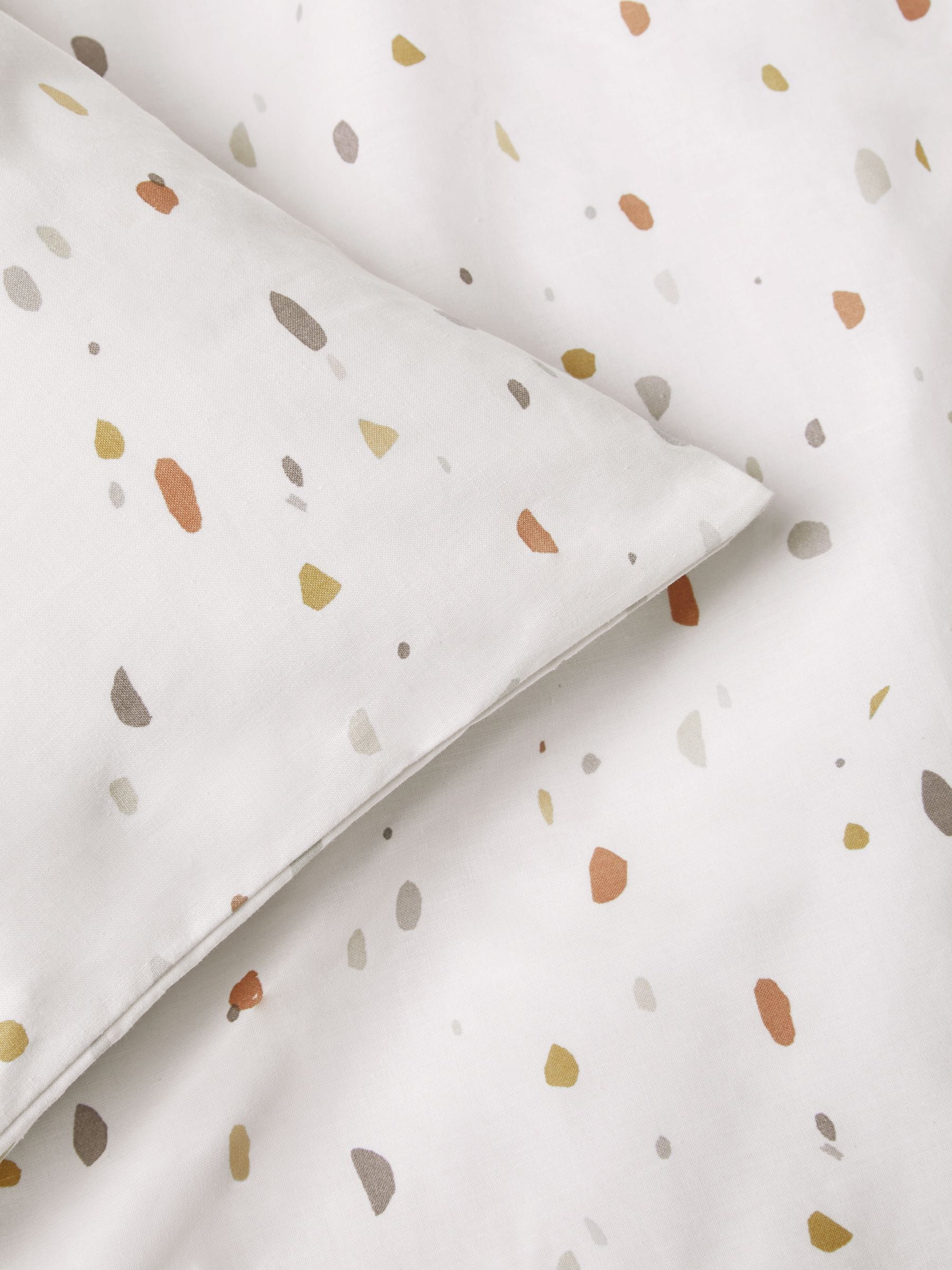 Natural Terrazzo Print Duvet Cover and Pillowcase Set, imported from the UK