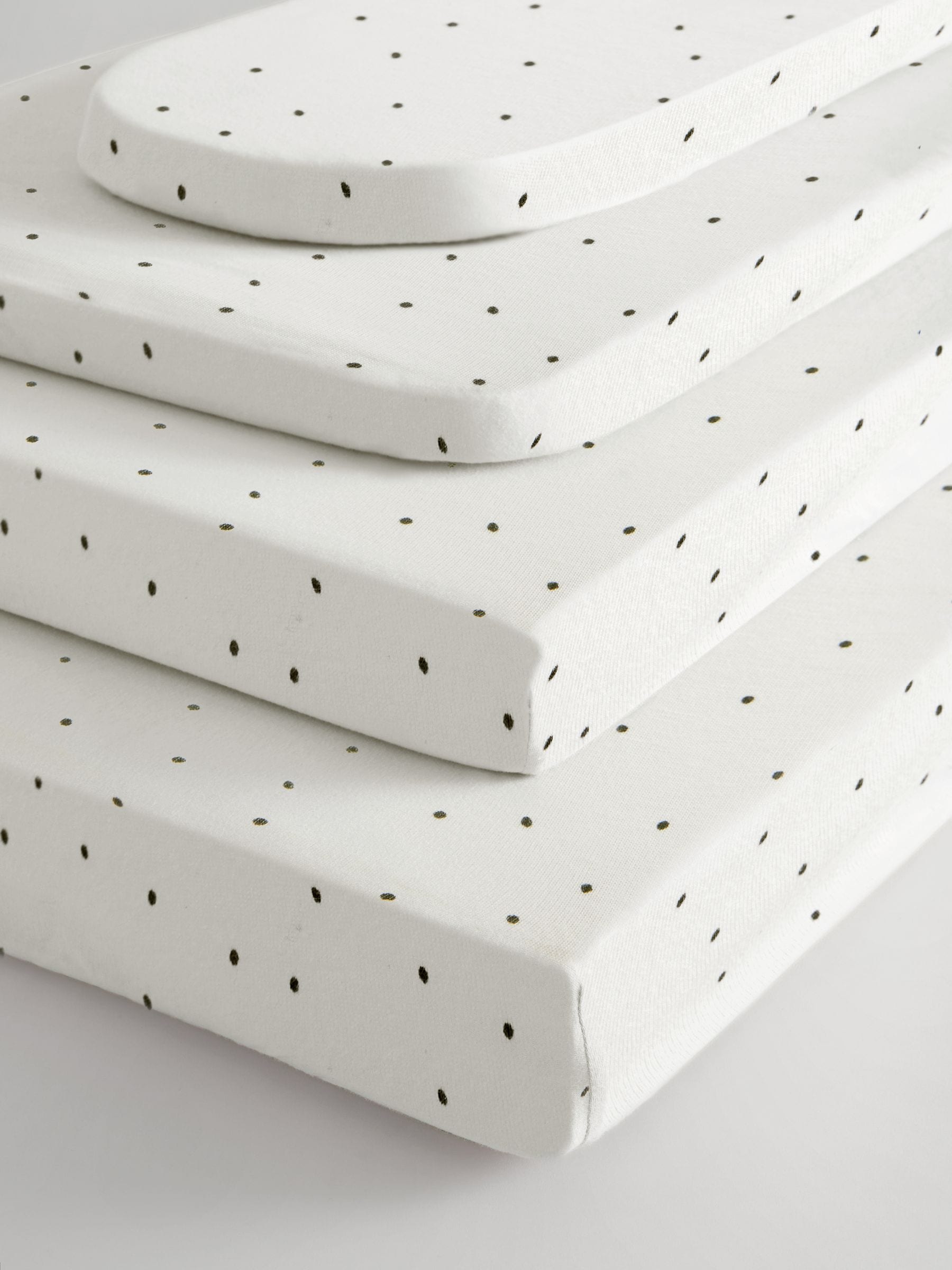 White/Grey Speckle baby fitted sheets 2 pack (British brand)