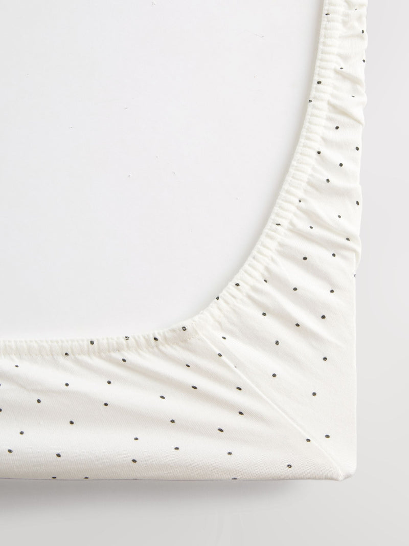 White/Grey Speckle baby fitted sheets 2 pack (British brand)