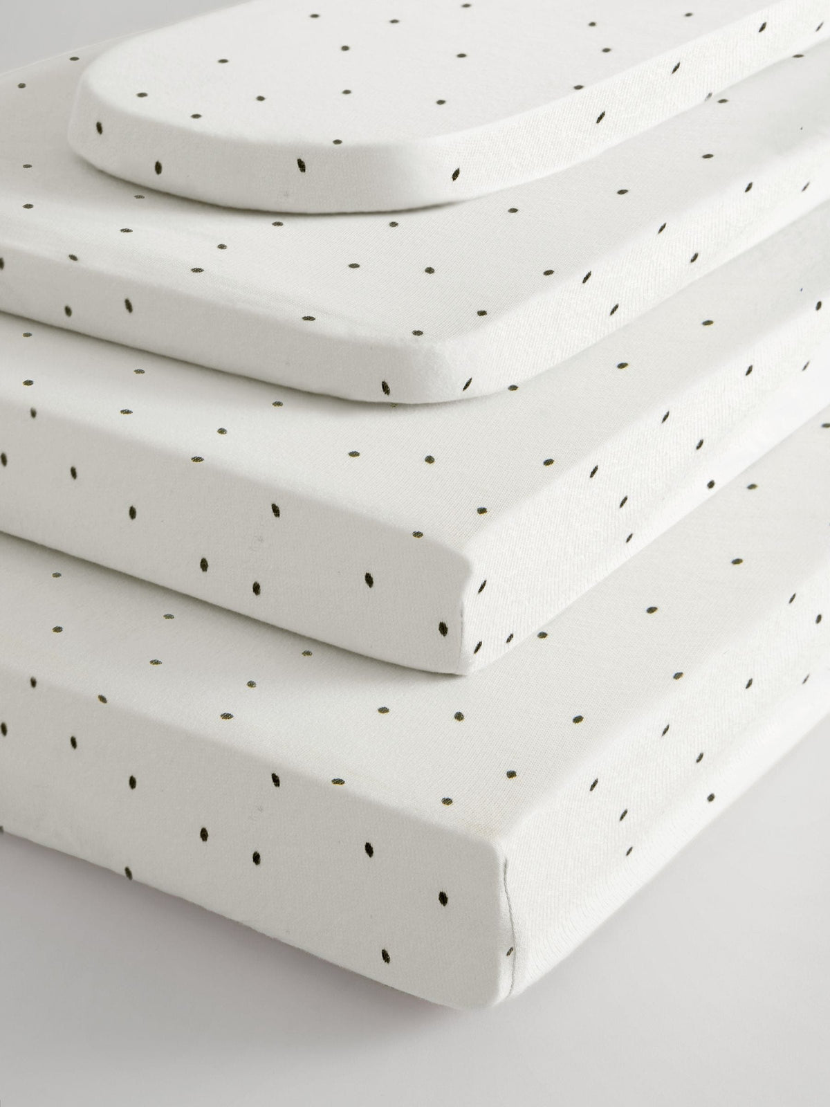 White/Grey Speckle baby fitted sheets 2 pack (British brand)
