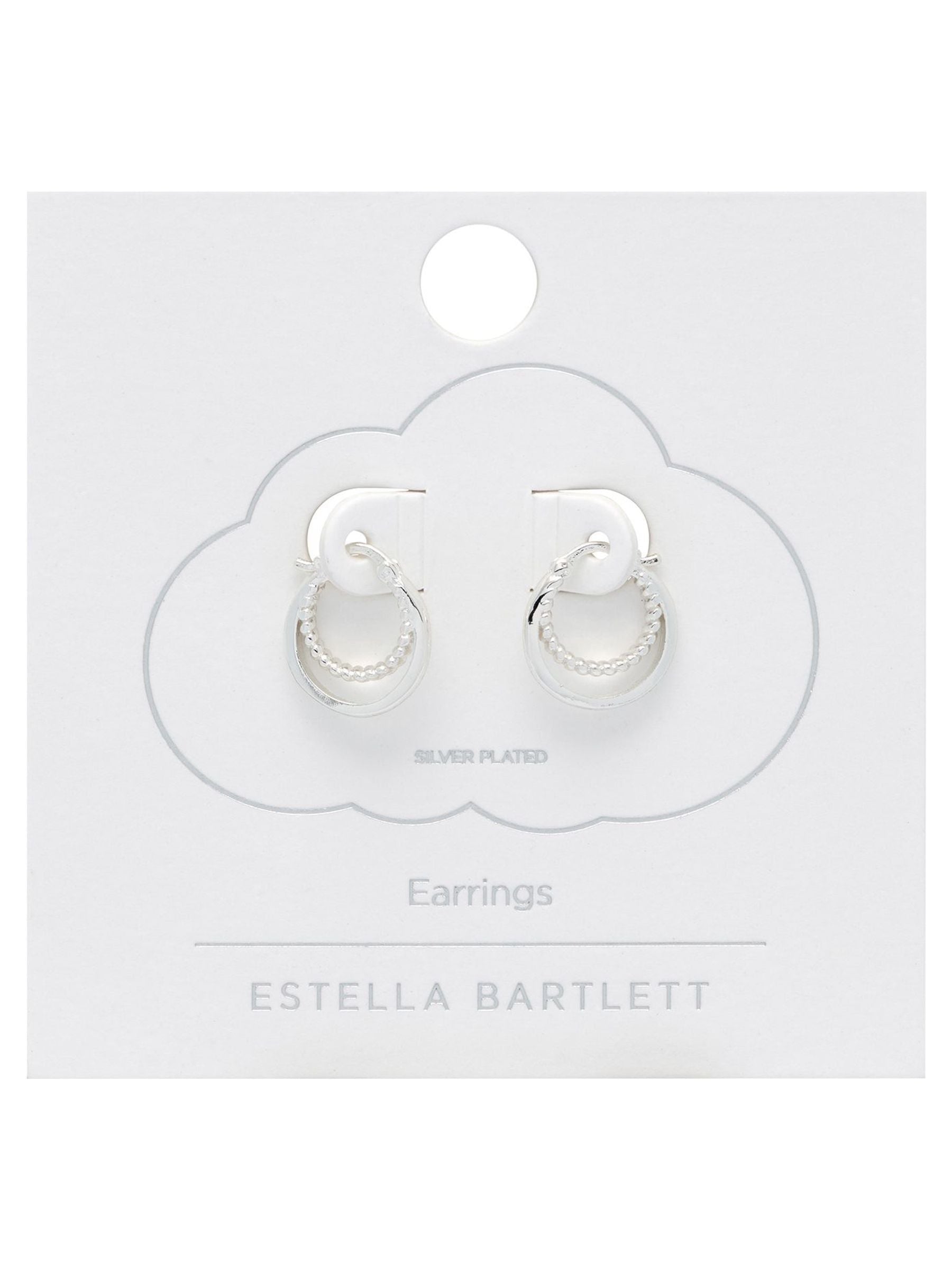 Estella Bartlett Silver Double Twisted Hoop Earrings