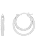 Estella Bartlett Silver Double Twisted Hoop Earrings
