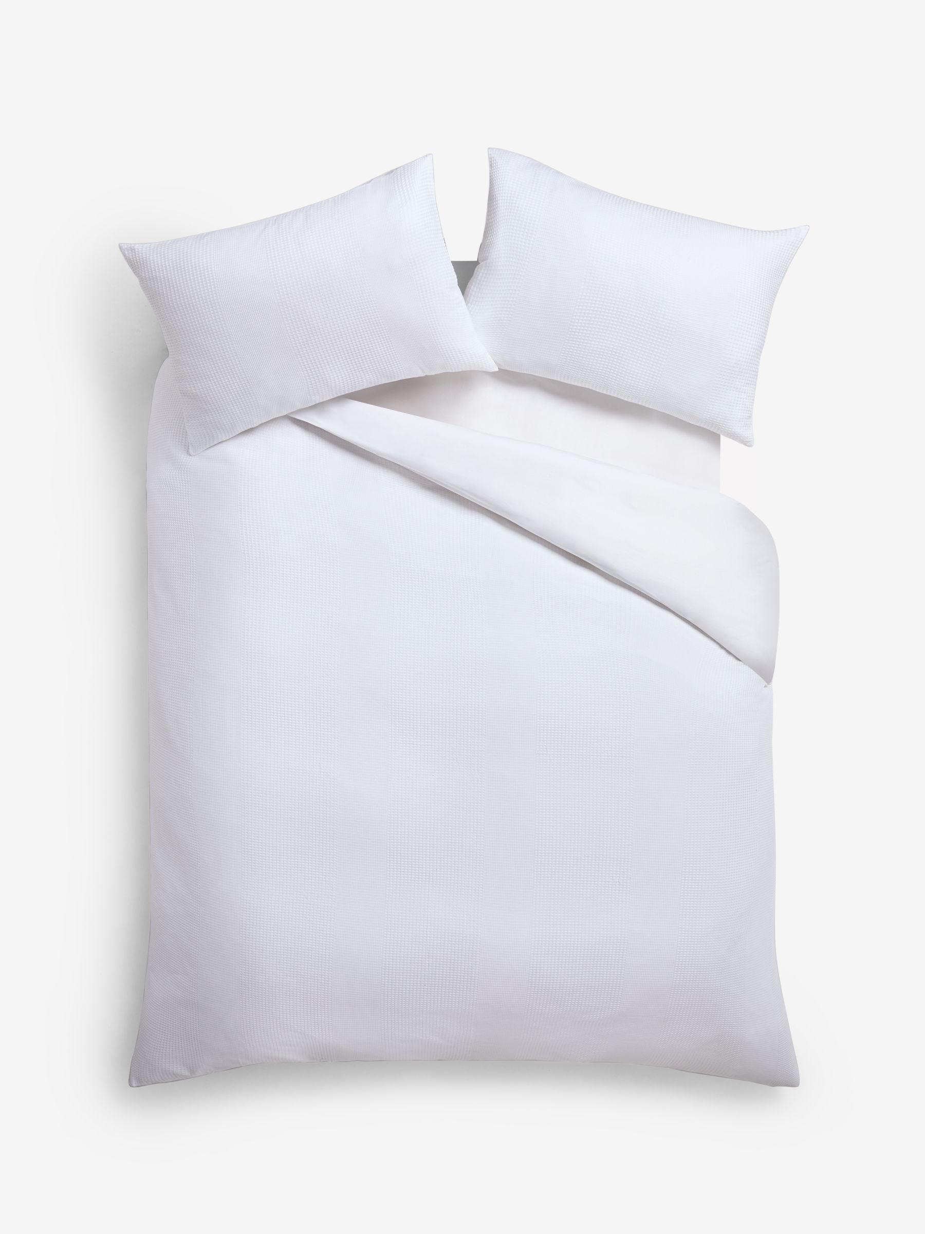 White waffle texture duvet cover and pillowcase set (British brand)