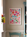 Lucy Tiffney pink and green floral canvas art 42cm x 59.5cm, UK version