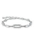 Thomas Sabo white chunky chain and zirconia bracelet 16-19cm (British brand)