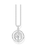 Thomas Sabo White Silver Tree of Love Necklace: 925 Sterling Silver, Blackened