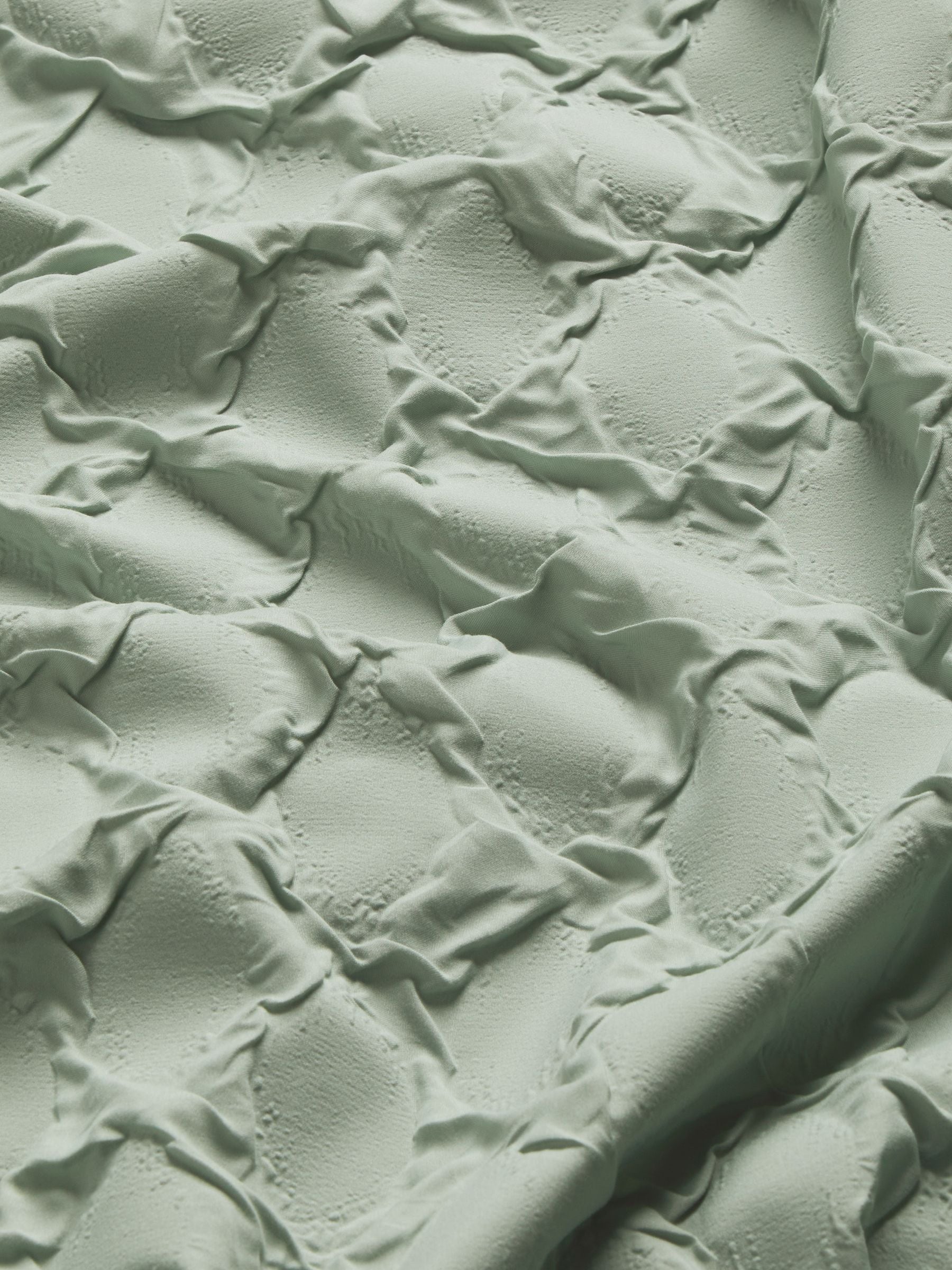 Green sage textured embossed duvet cover and pillowcase set, UK version